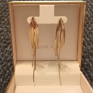 Tabitha Webb Gold colored Waterfall dangle earrings.